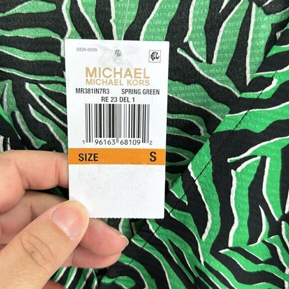 Michael Kors Zebra Tie Wrap Dress- Spring Green- Size XS- NWT - Picture 5 of 8